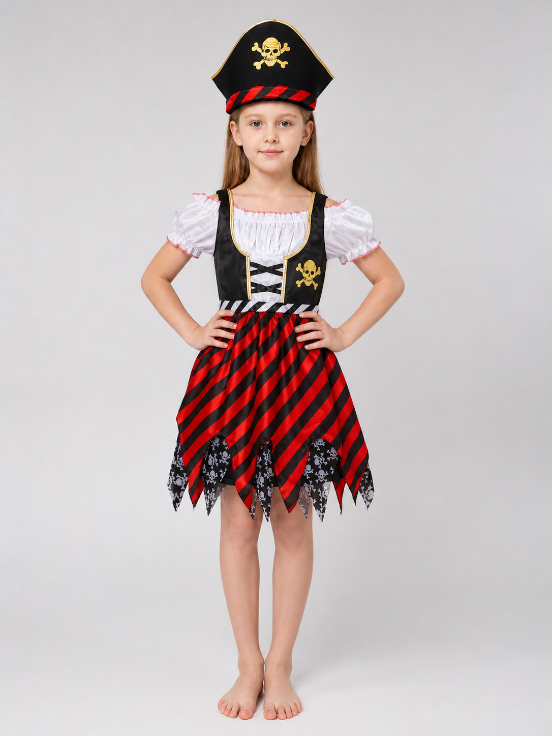 Pirate Costume Dress with Hat and Eye Patch