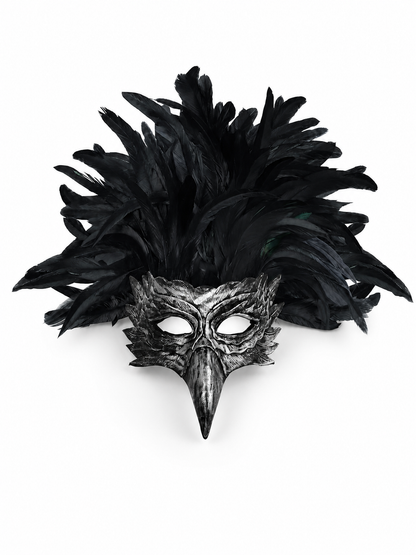 Carnival Eagle Mask with Black Feathers