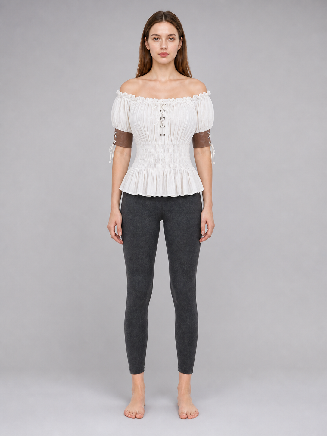 Off-the-Shoulder Blouse with Puff Sleeves
