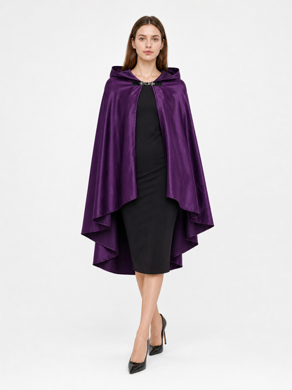 Purple Hooded Medieval Costume Cloak