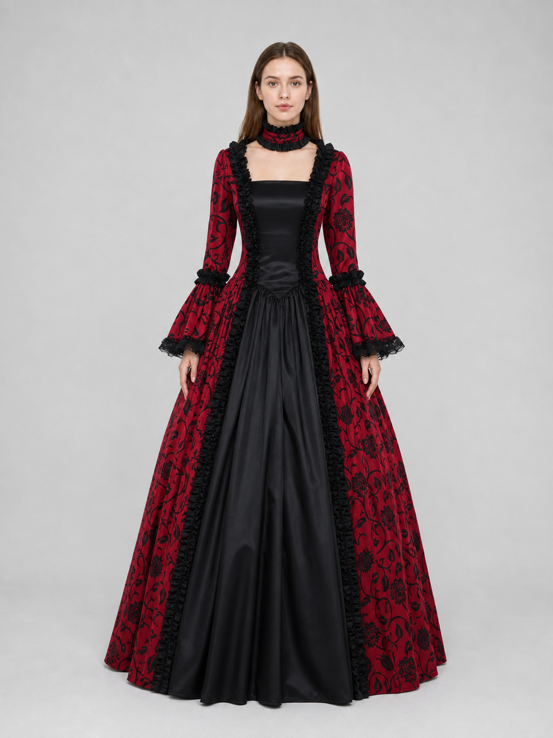 Long Gothic Victorian-Style Dress