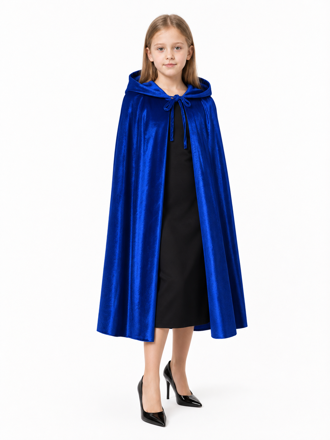 Dark Blue Hooded Costume Cape