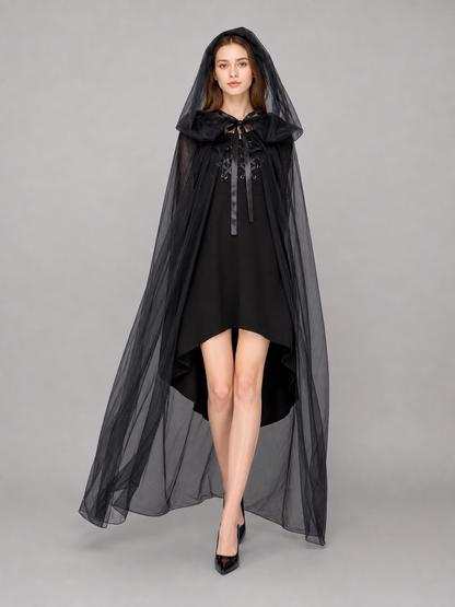 Black Hooded Costume Cloak for Cosplay