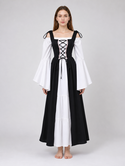 Gothic Medieval Dress with Corset Bodice
