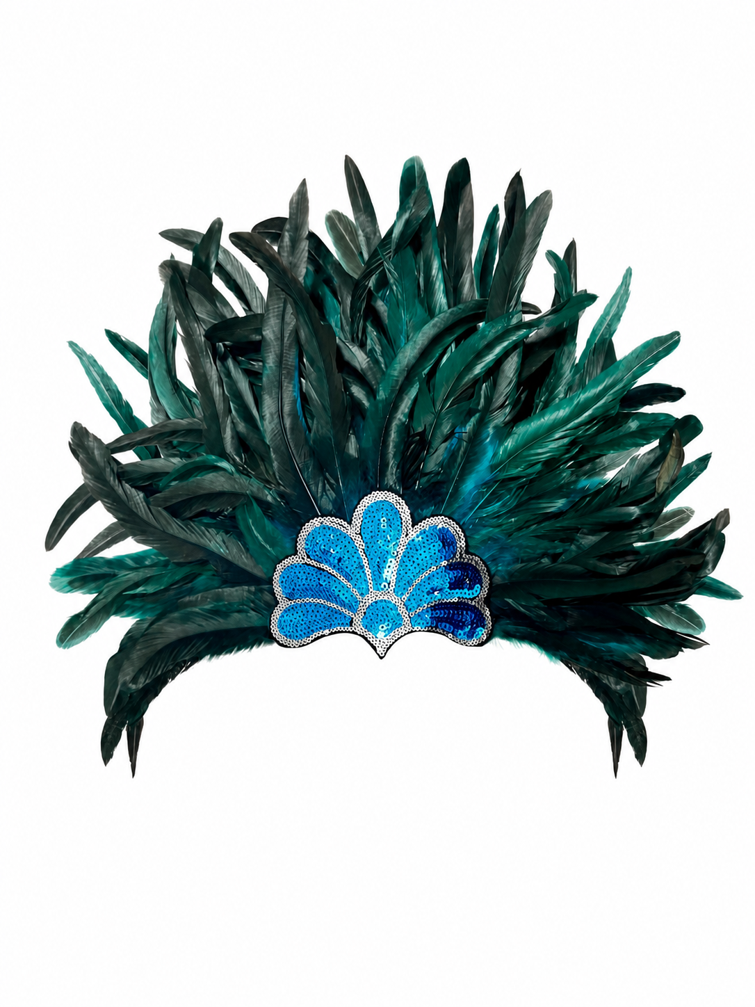 Carnival Headpiece with Blue Feathers