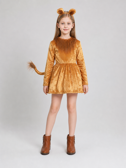 Lion Costume Dress with Ears and Tail