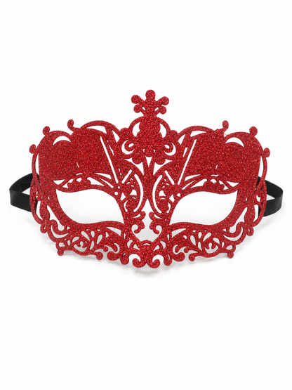 Red Glitter Masquerade Eye Mask