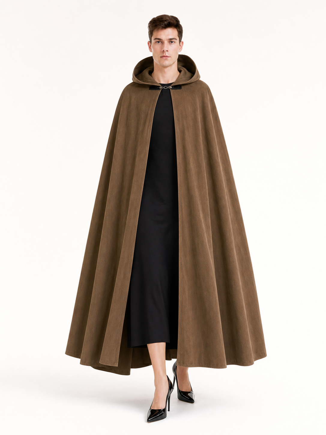 Brown Hooded Costume Cloak