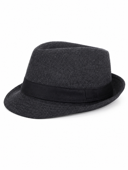 Costume fedora hat with black ribbon