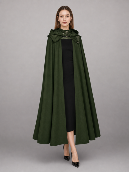 Dark Olive Carnival Cloak with Hood