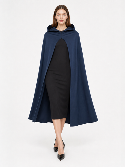 Dark Blue Hooded Costume Cloak