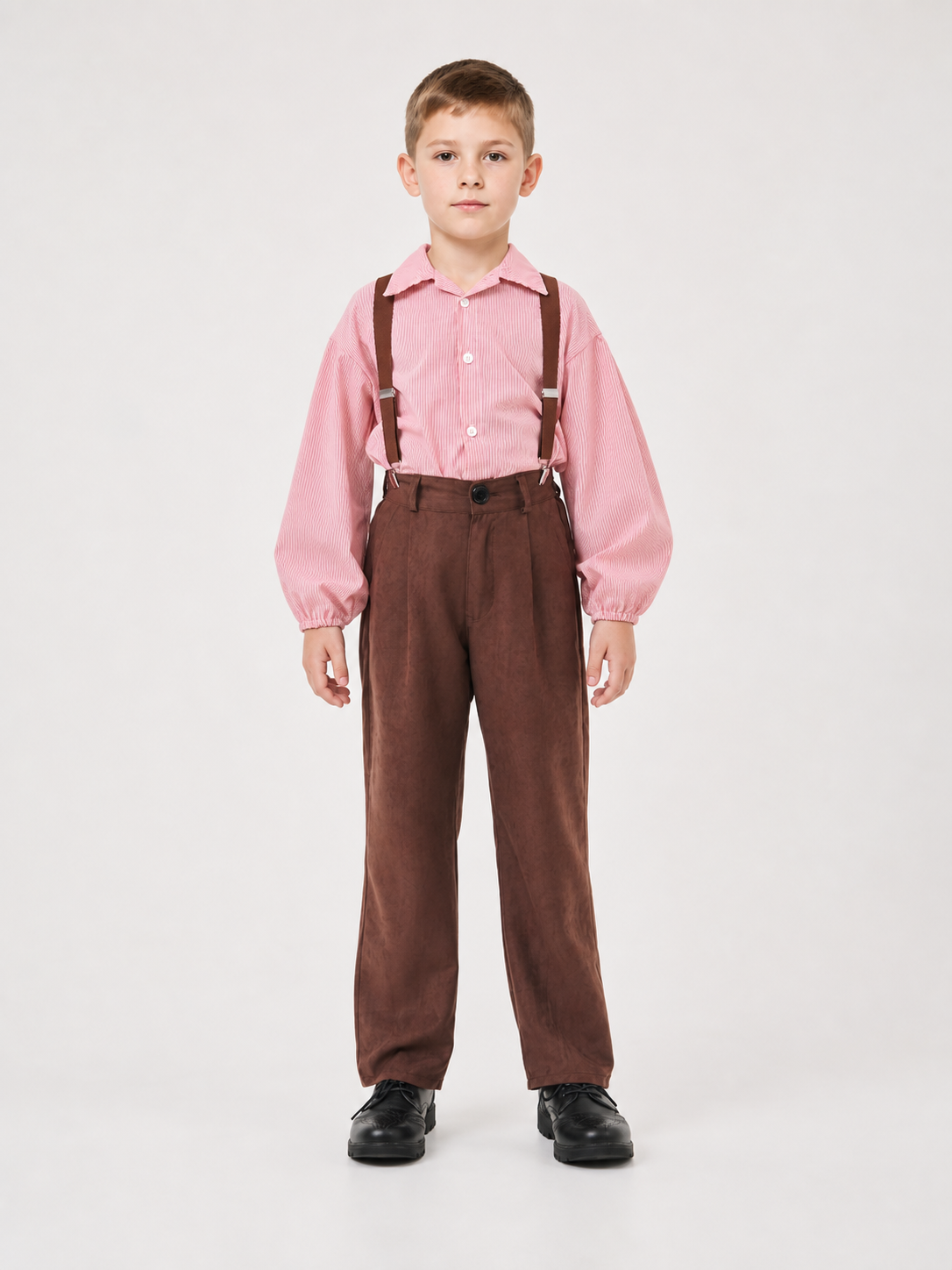 Retro-Style Shirt, Pants, and Suspenders Set