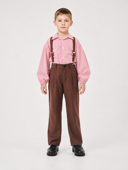 Retro-Style Shirt, Pants, and Suspenders Set