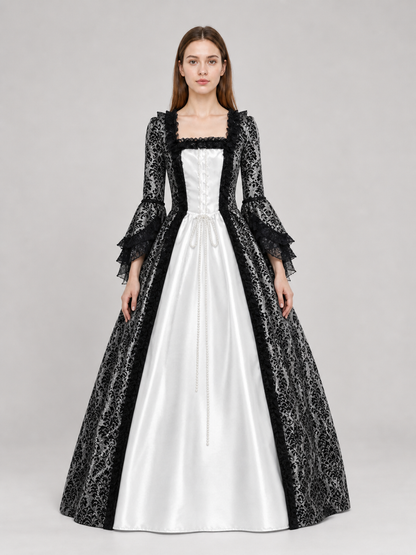 Gothic vintage floor-length dress with sleeves