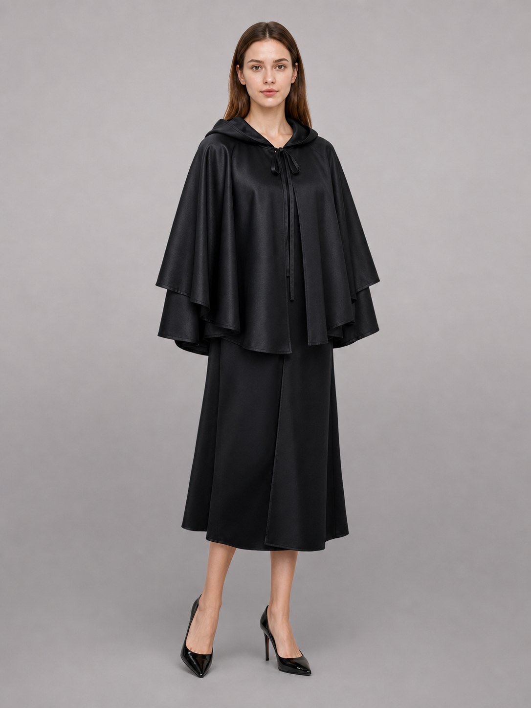 Black Hooded Costume Cloak for Cosplay