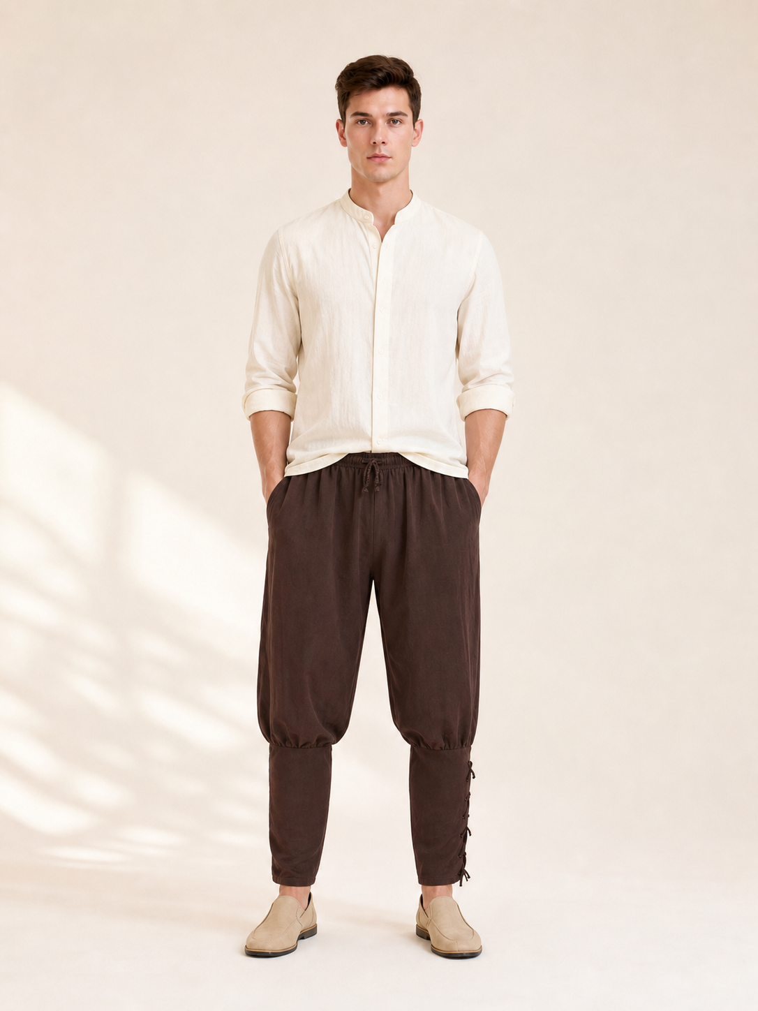Brown pirate-style pants for cosplay