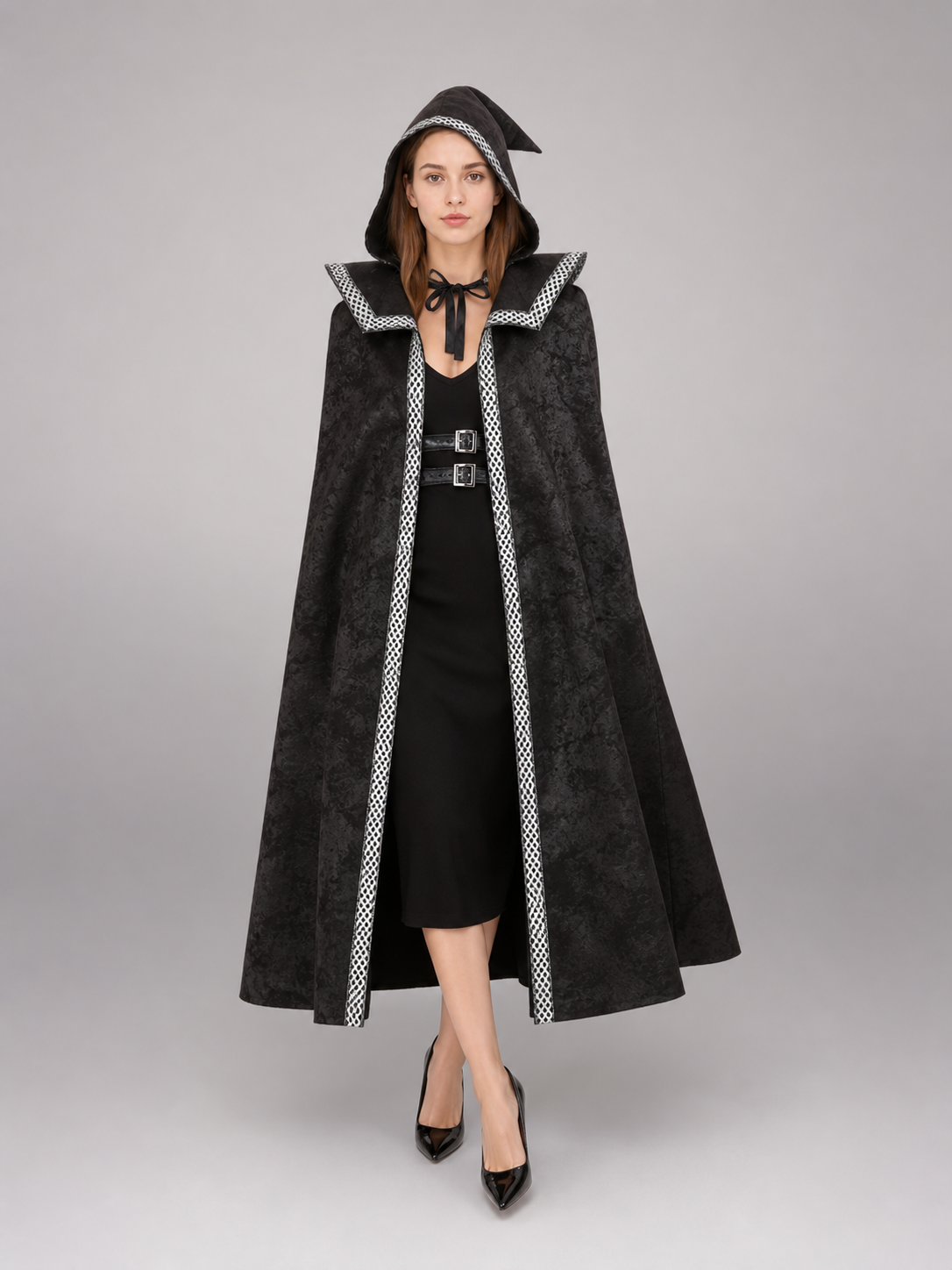 Black Hooded Costume Cape for Cosplay