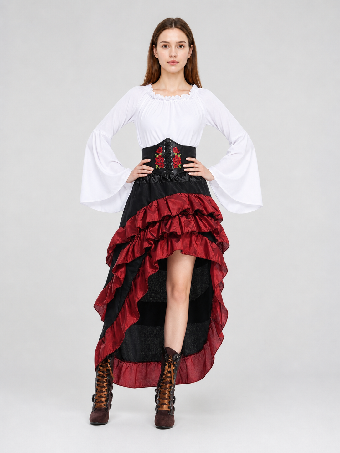 Victorian-style carnival costume with corset