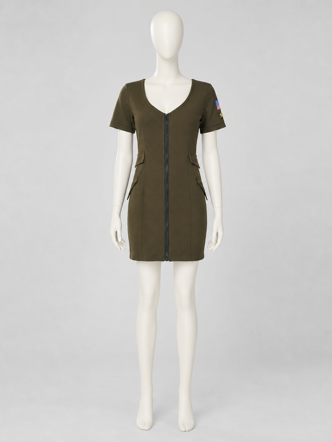 Olive Pilot Costume Dress with Zipper