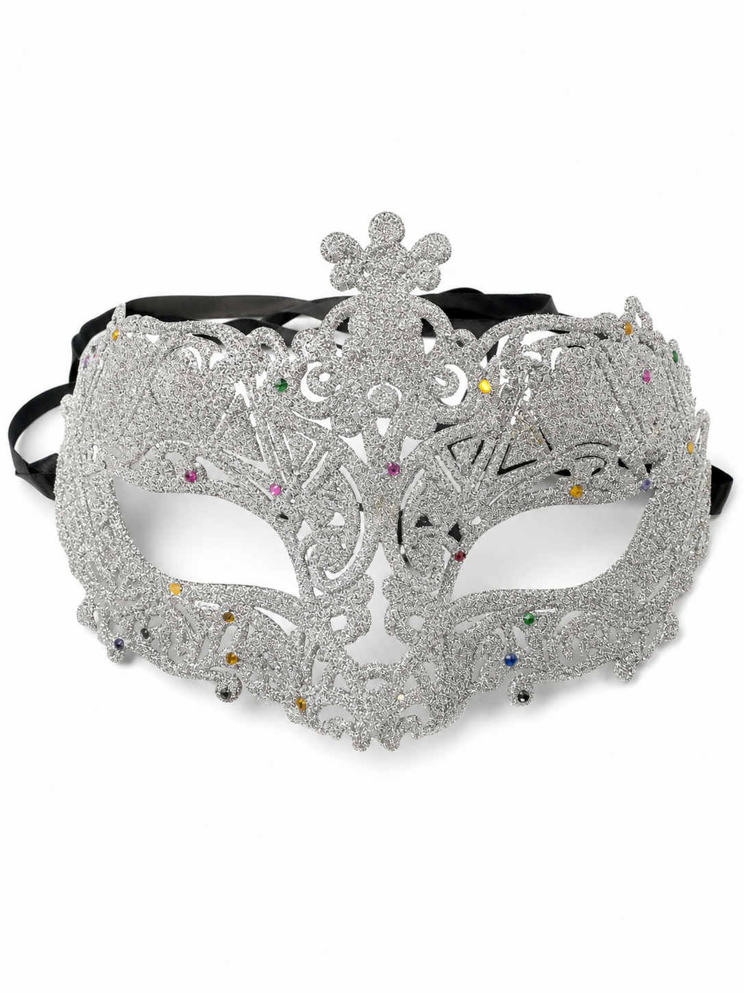 Carnival eye mask with silver glitter
