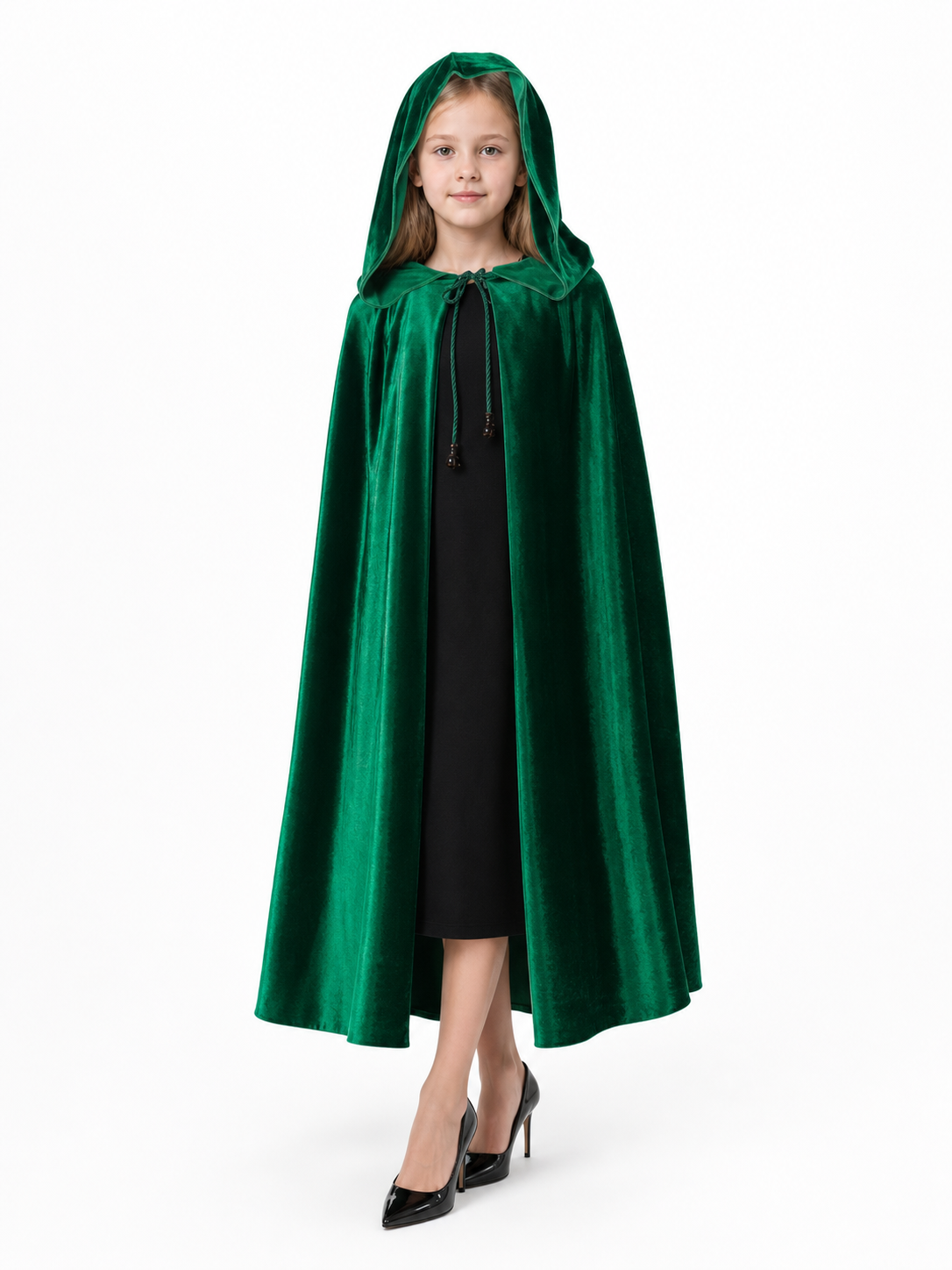 Dark Green Hooded Costume Cloak