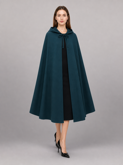 Dark Teal Carnival Hooded Cape