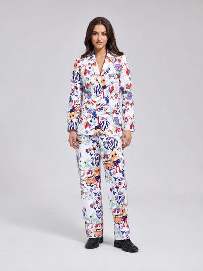 Costume with LOVE print — jacket and pants