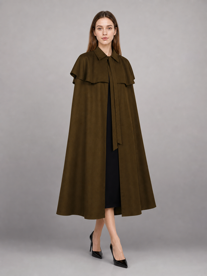 Brown shirt dress with a collar and buttons
