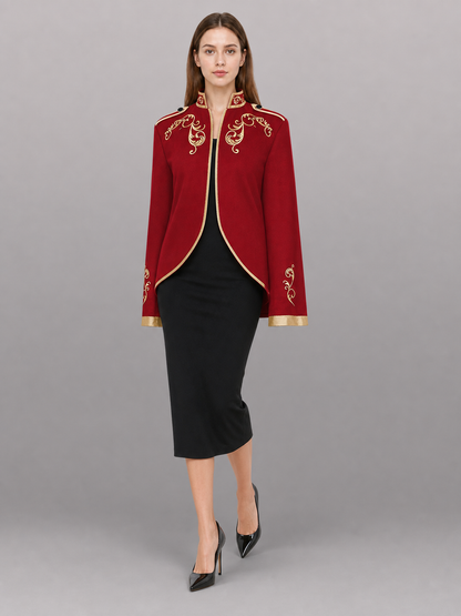 Red Carnival Cloak with Gold Trim