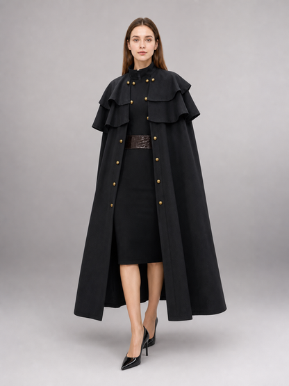 Black Carnival Hooded Cloak for Halloween