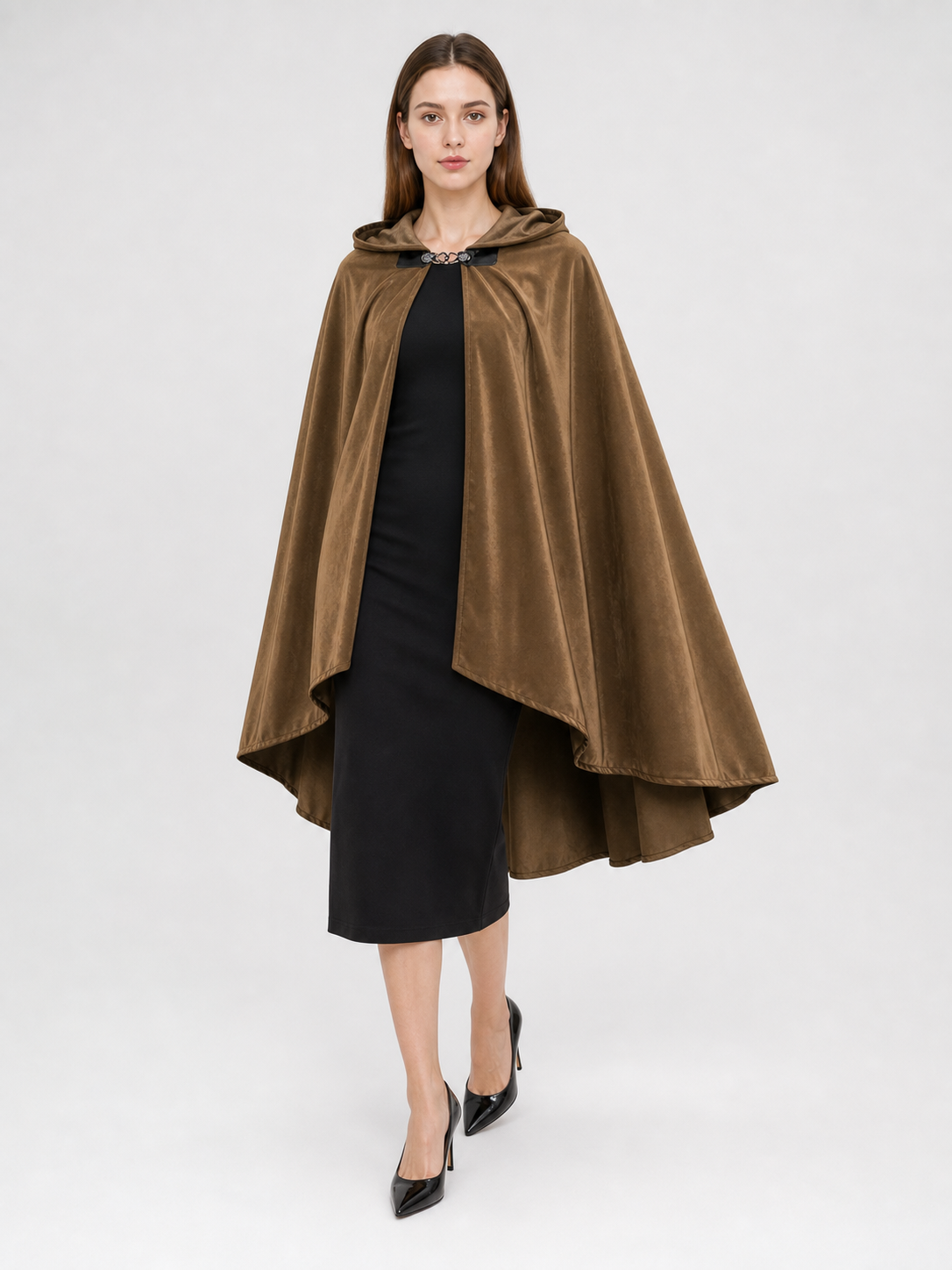 Brown Hooded Costume Cloak
