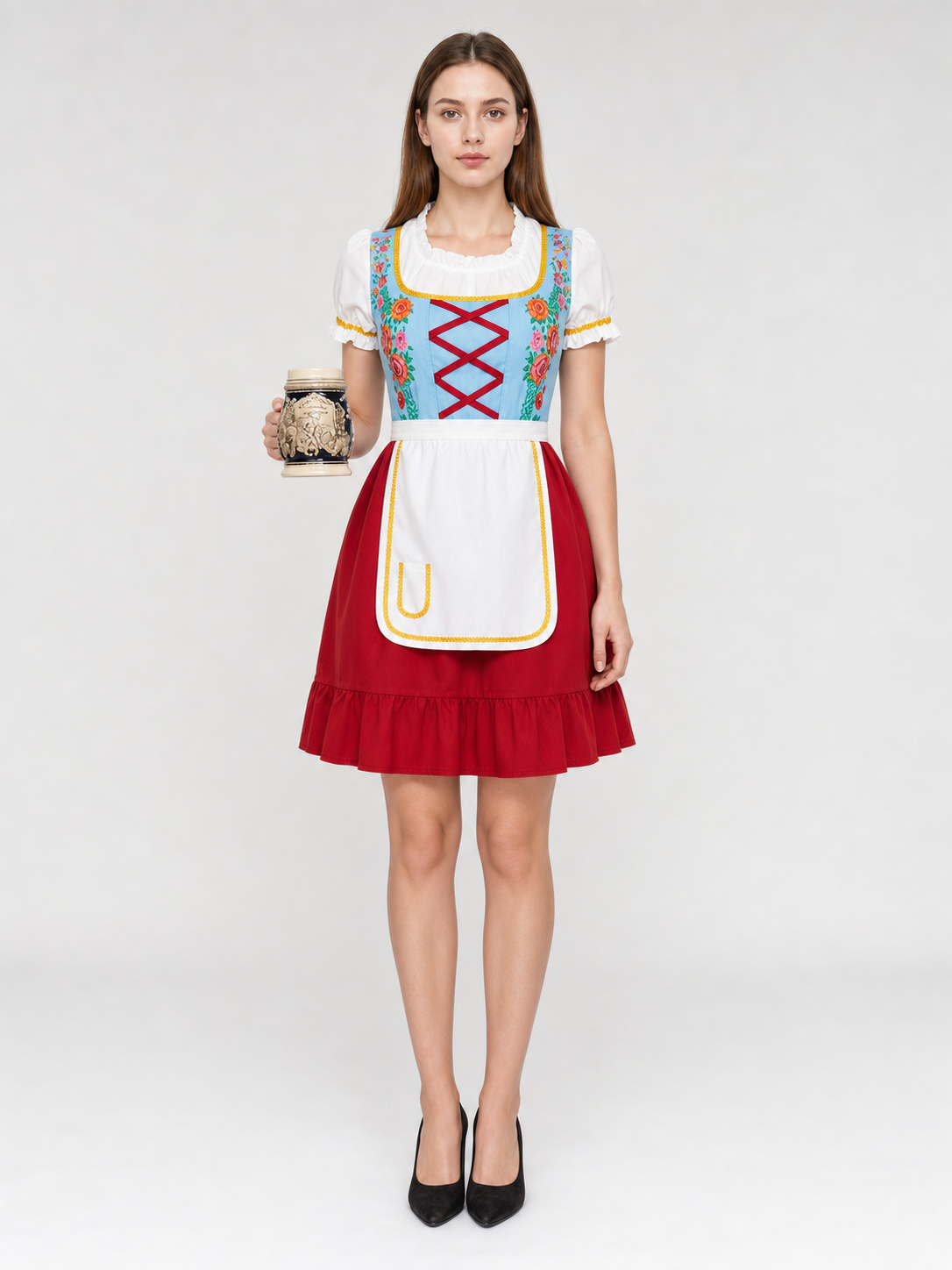 Bavarian carnival dress with apron for Oktoberfest
