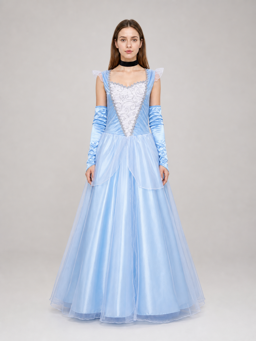 Blue princess-style costume dress for cosplay