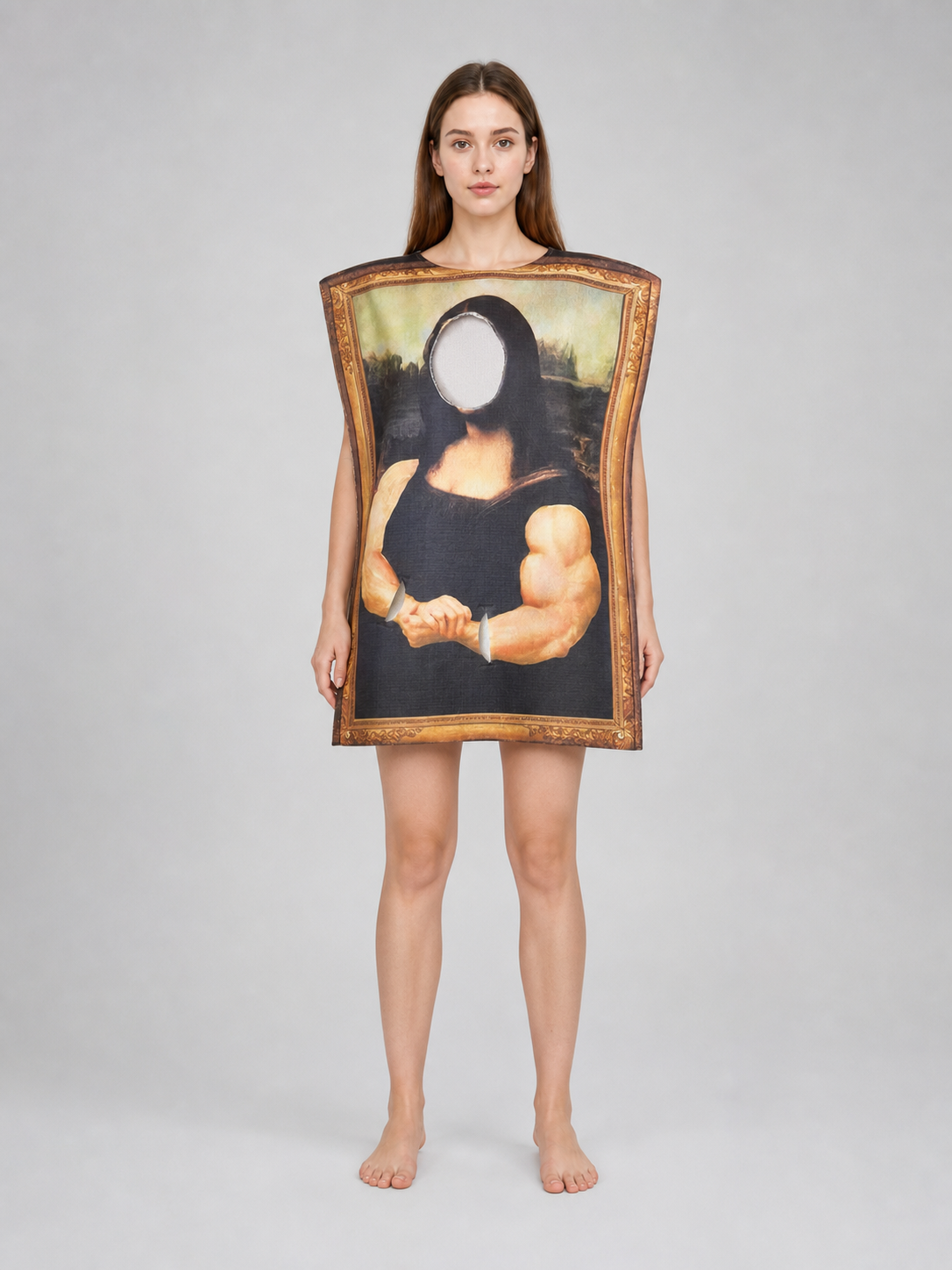 Art-style shoes with a Mona Lisa print