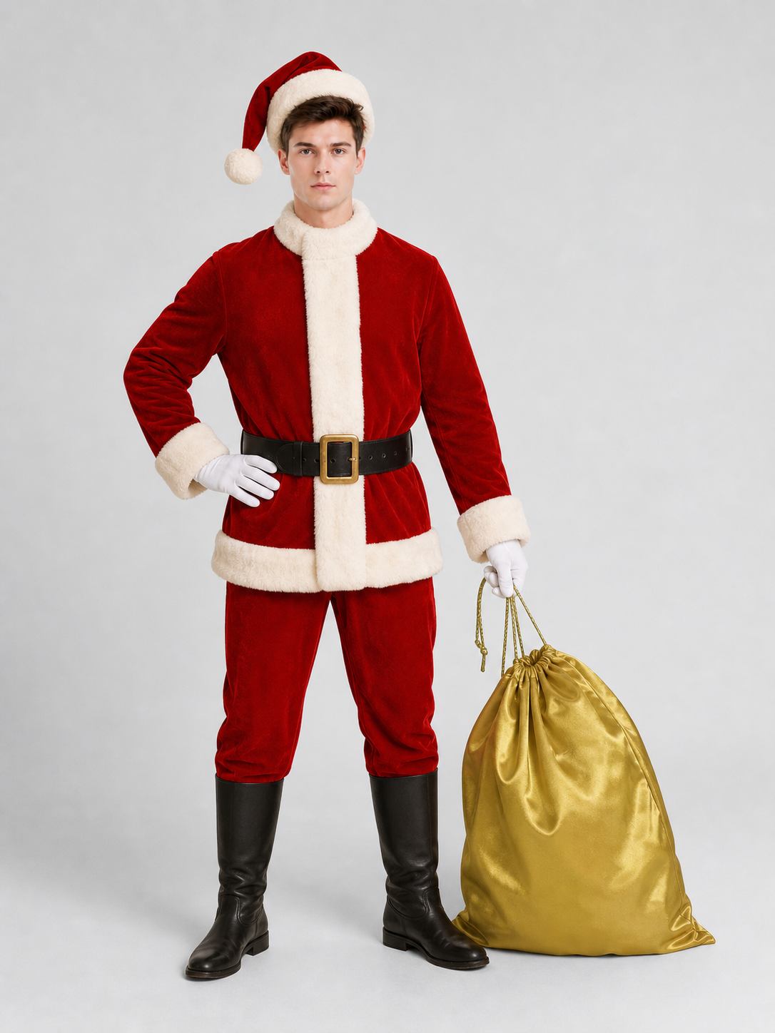 Gold Drawstring Gift Bag for Christmas