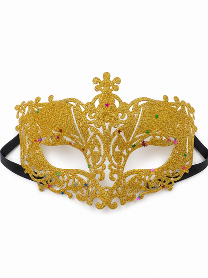 Masquerade Eye Mask with Gold Glitter
