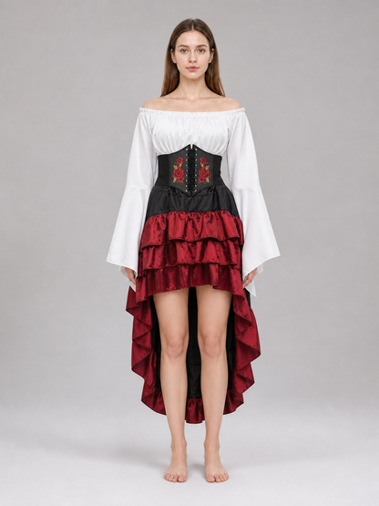 Gothic Costume with Corset and Tiered Skirt