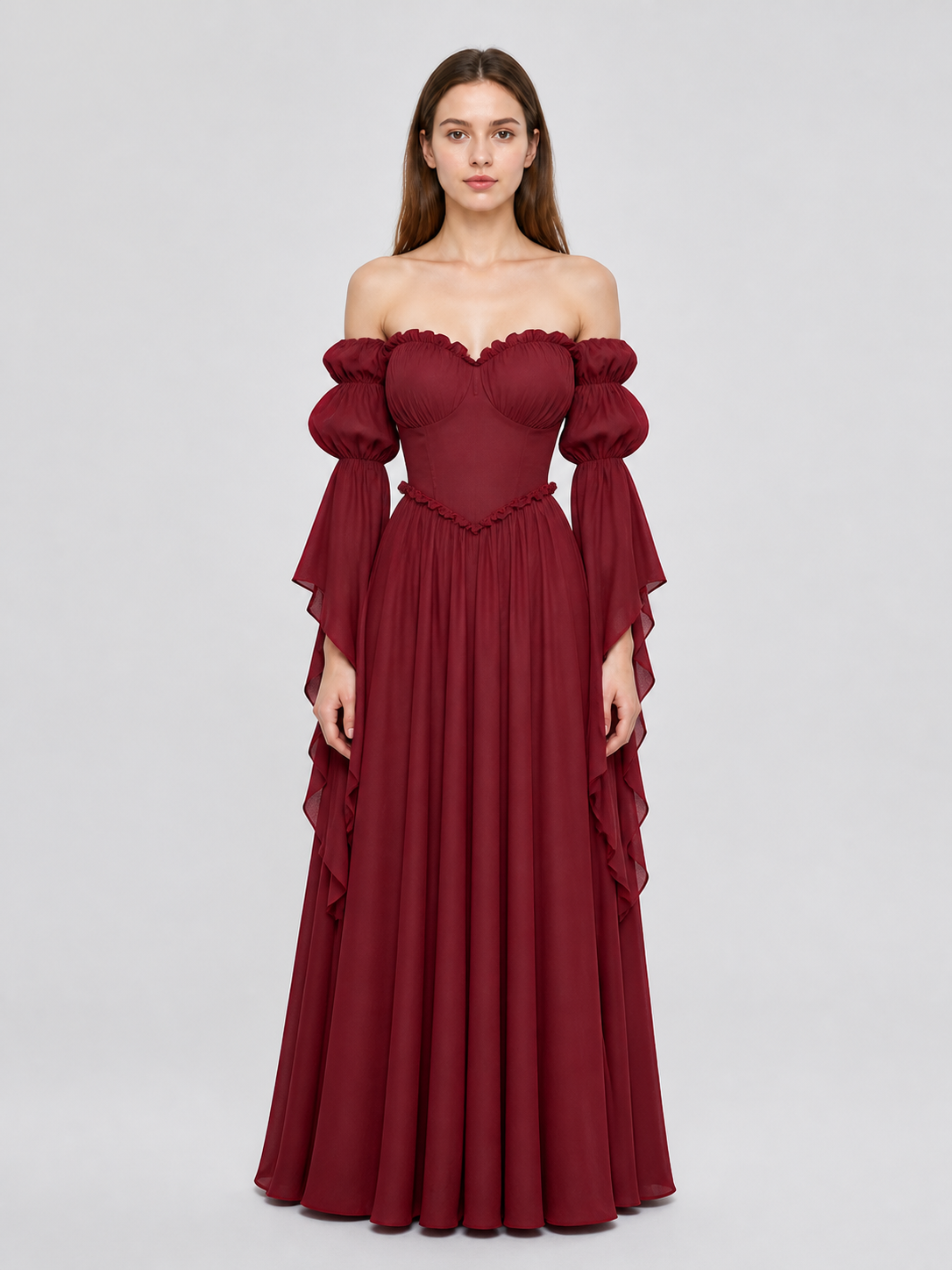 Long Vintage-Style Evening Dress