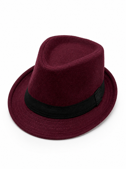 Carnival Fedora Hat with Ribbon and Wide Brim