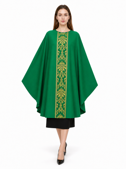 Green Hooded Carnival Cloak for Cosplay