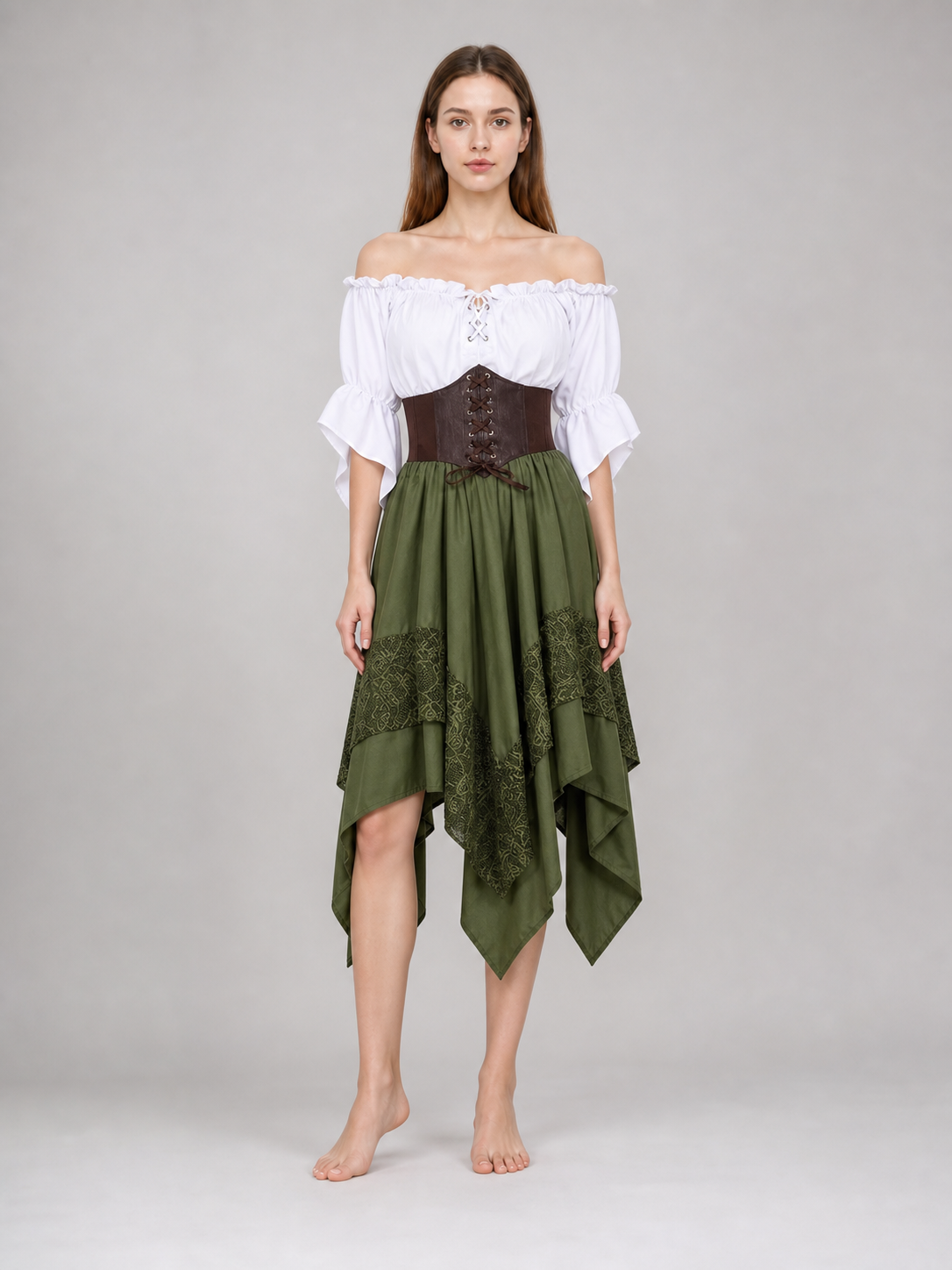 Pirate Costume: Blouse, Corset, and Skirt