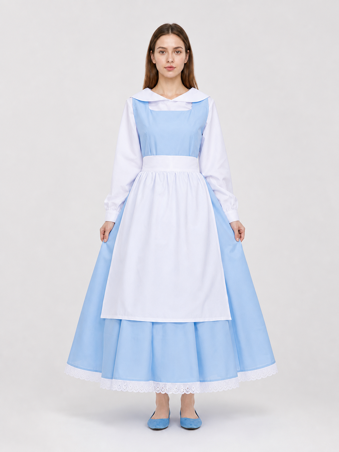 White and Blue Princess Costume Dress