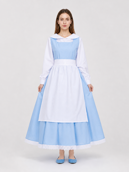 White and Blue Princess Costume Dress