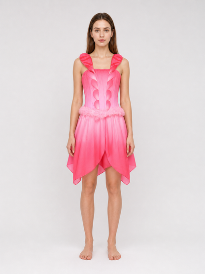Cosplay Dress with Wings, Belt, and Full Hem
