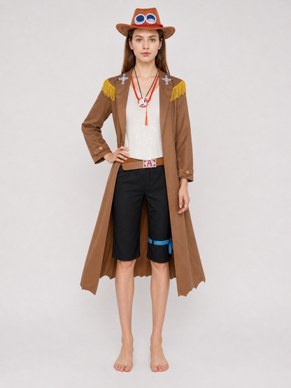 Ace One Piece Cosplay Costume: Coat and Accessories