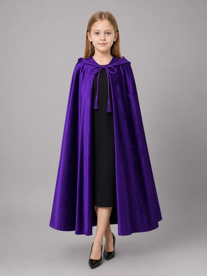 Purple Hooded Costume Cape