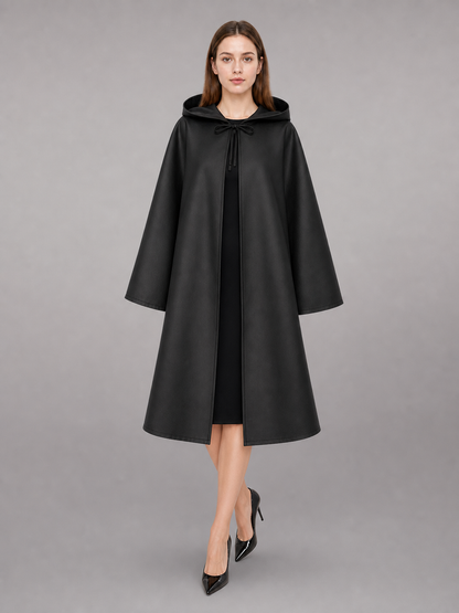 Black hooded carnival cloak for costumes