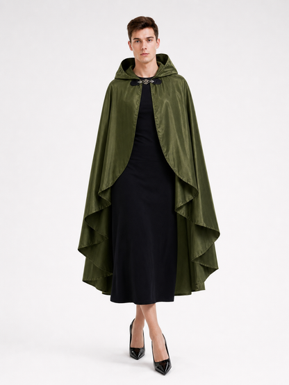 Green Costume Cloak with a Large Hood