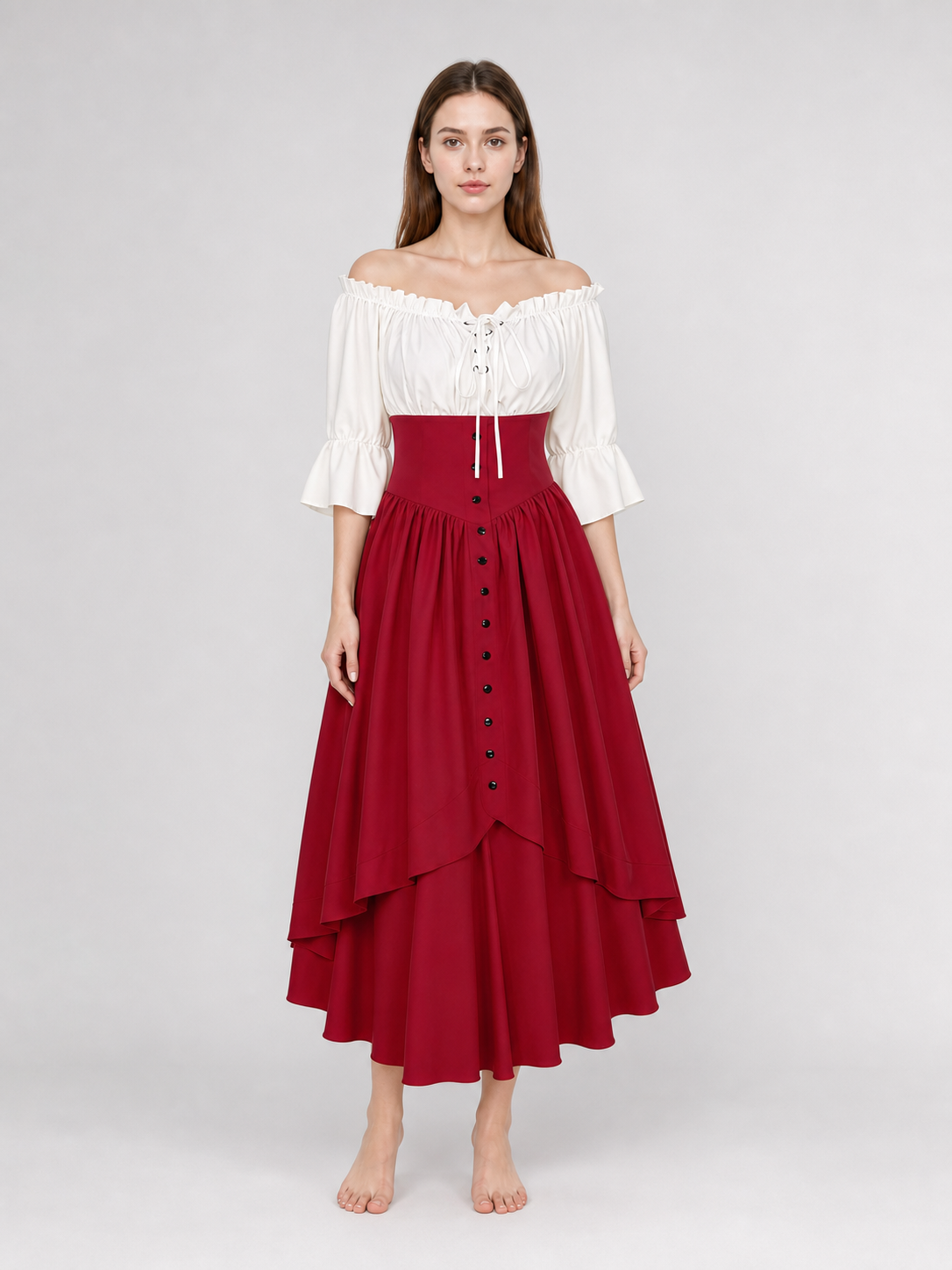 Vintage Off-the-Shoulder Dress