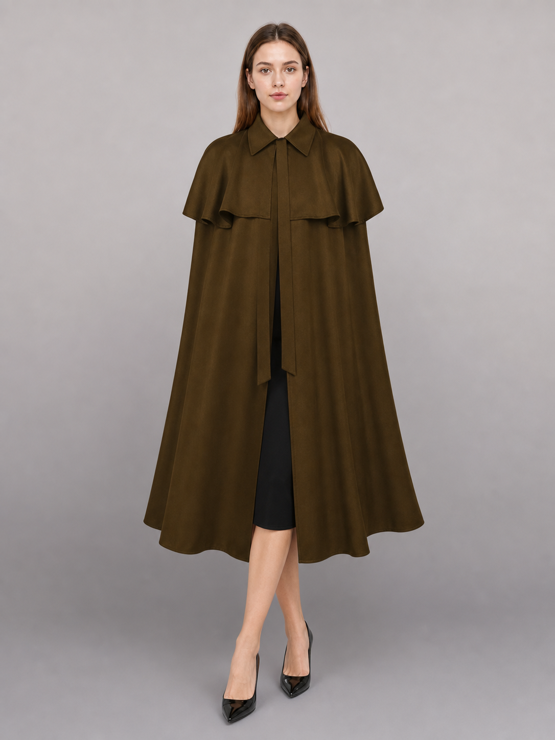 Brown Hooded Carnival Cloak